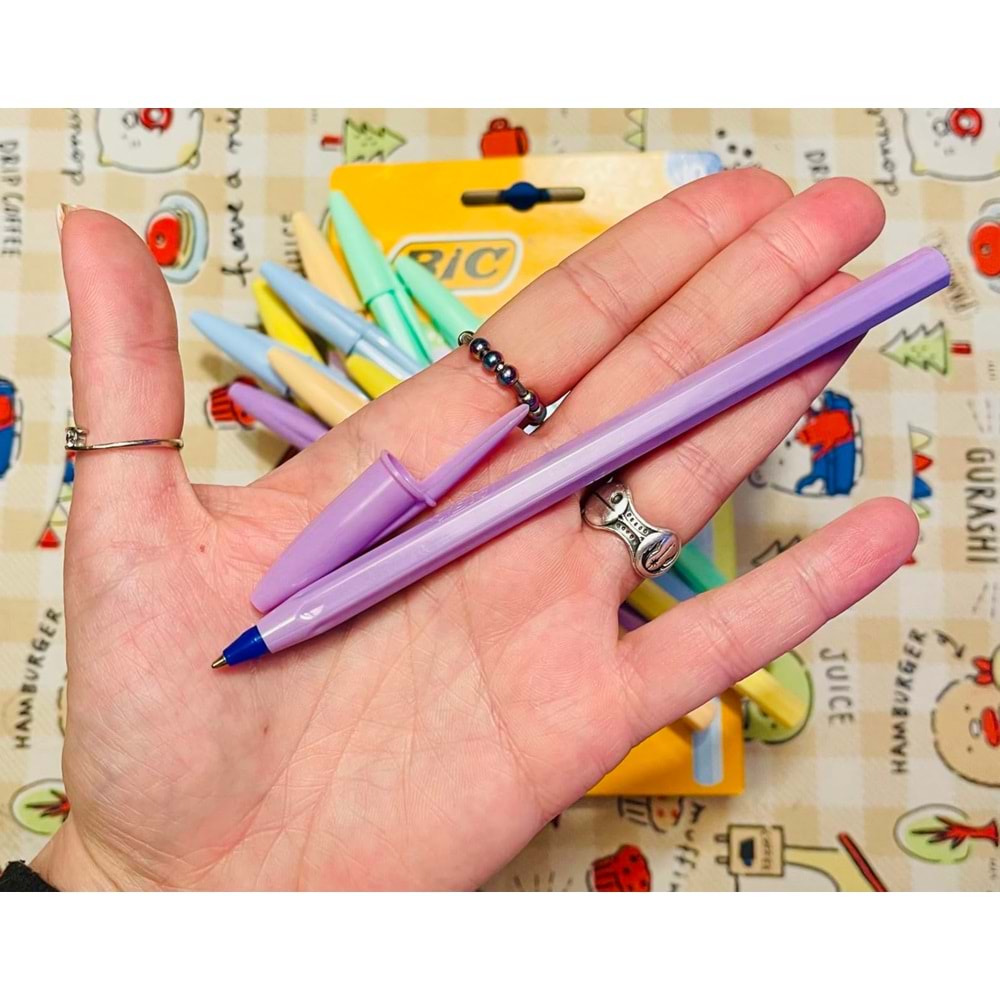 Bic Cristal Mavi Tükenmez Kalem Pastel Turuncu Gövde