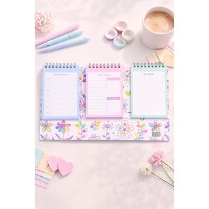 Liz Masaüstü Planner Takvim (3 Bölmeli) - Haftalık ve Günlük Liste TKV05