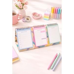 Liz Masaüstü Planner Takvim (3 Bölmeli) - Haftalık ve Günlük Liste TKV05