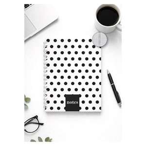 Liz Siyah-Beyaz Sert Kap.Sprl.120 Yp. Kareli Defter 17x24 cm