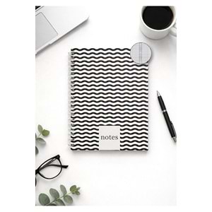 Liz Siyah-Beyaz Sert Kap.Sprl.120 Yp. Kareli Defter 17x24 cm