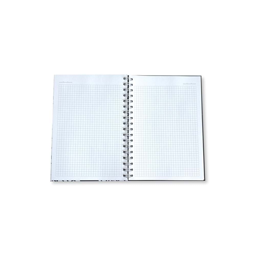 Liz Siyah-Beyaz Sert Kap.Sprl.120 Yp. Kareli Defter 17x24 cm