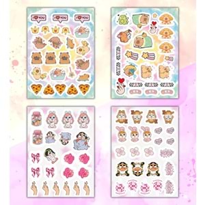 Cute Baby My DIY Sticker Book 24x17 cm 16 Sayfa Özel Tasarım Rengarenk Sticker Kitabı