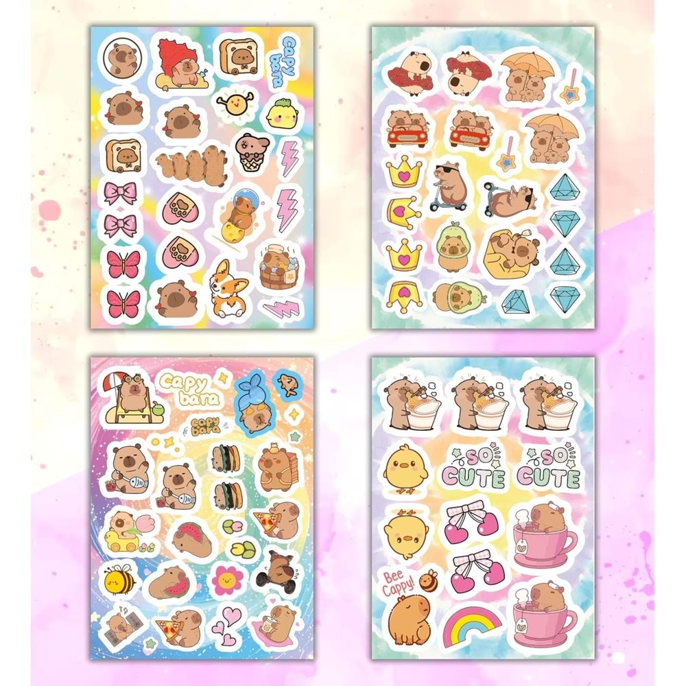 Cute Baby My DIY Sticker Book 24x17 cm 16 Sayfa Özel Tasarım Rengarenk Sticker Kitabı