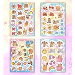 Cute Baby My DIY Sticker Book 24x17 cm 16 Sayfa Özel Tasarım Rengarenk Sticker Kitabı