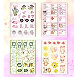 Cute Baby My DIY Sticker Book 24x17 cm 16 Sayfa Özel Tasarım Rengarenk Sticker Kitabı