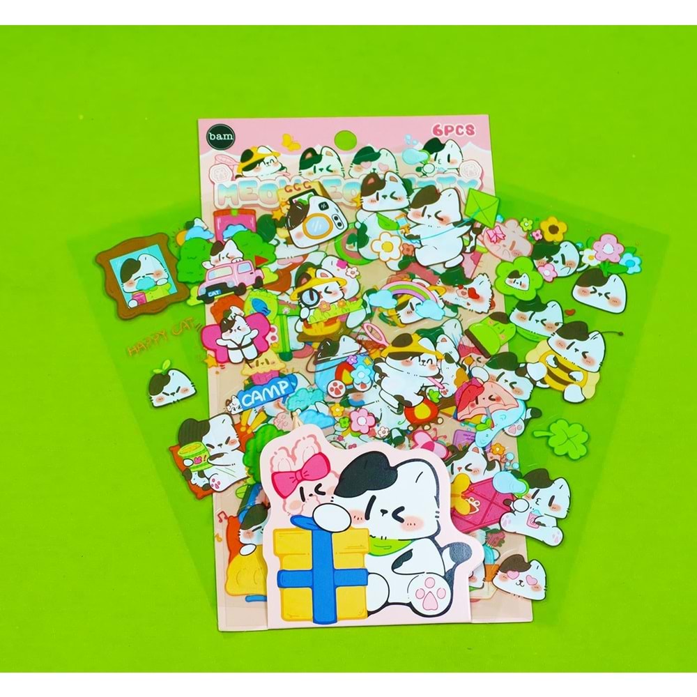 Bam Ayıcık Desenli Sticker 6 Yaprak