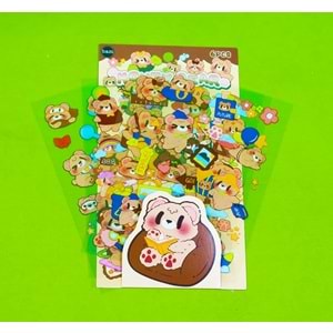 Bam Ayıcık Desenli Sticker 6 Yaprak