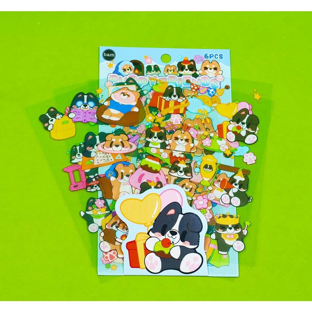 Bam Ayıcık Desenli Sticker 6 Yaprak