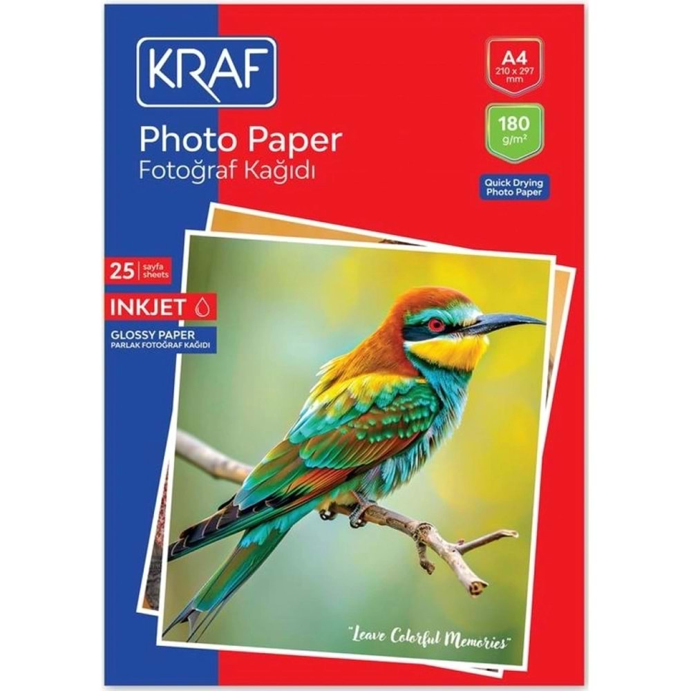 Kraf Fotoğraf Kağıdı A4 180 Gr. 25 Li