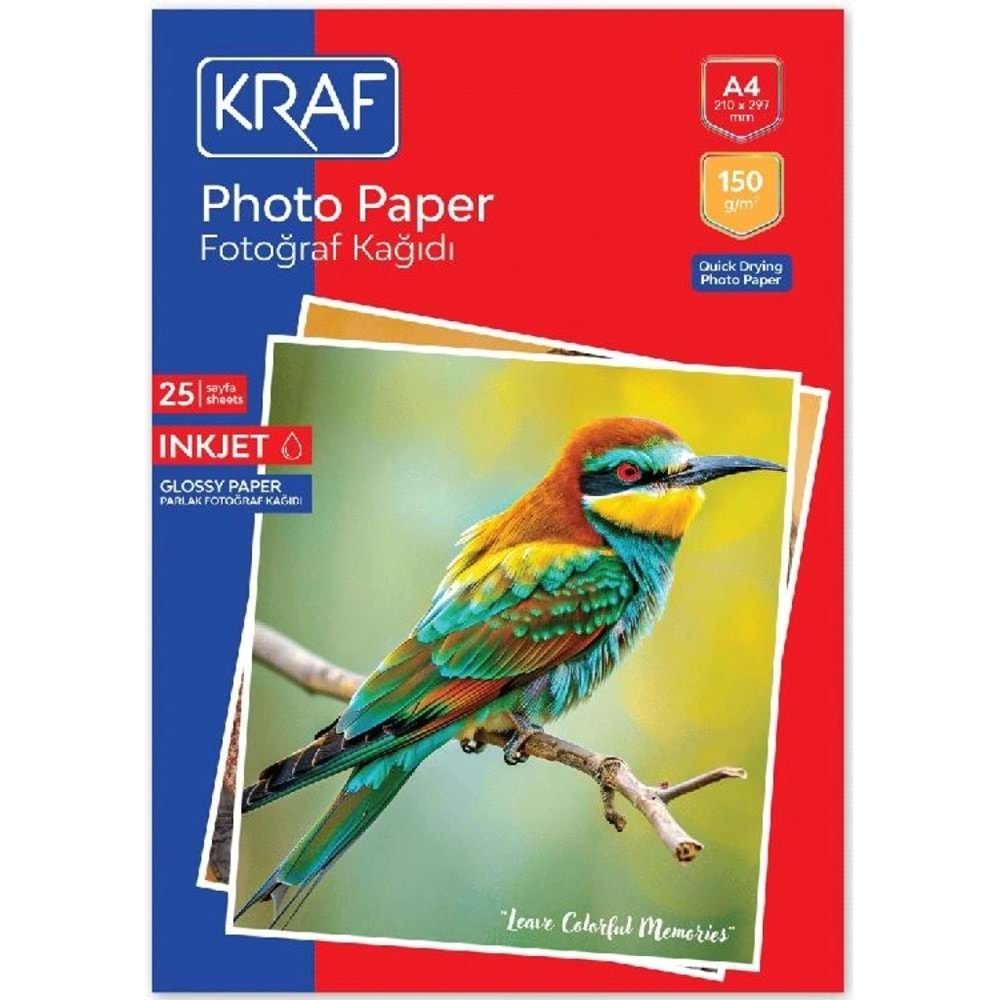 Kraf Fotoğraf Kağıdı A4 150 Gr. 25 Li