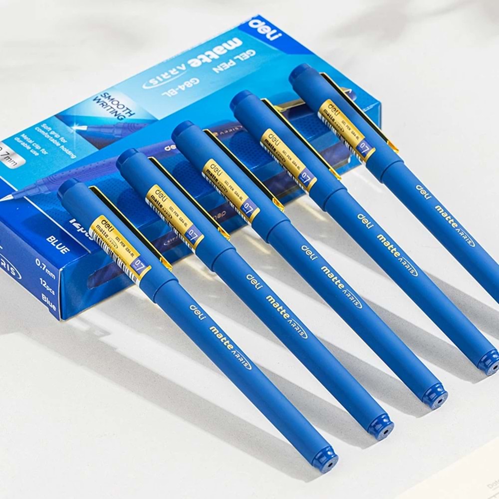 Deli Matte Jel Kalem 0.7 mm Mavi