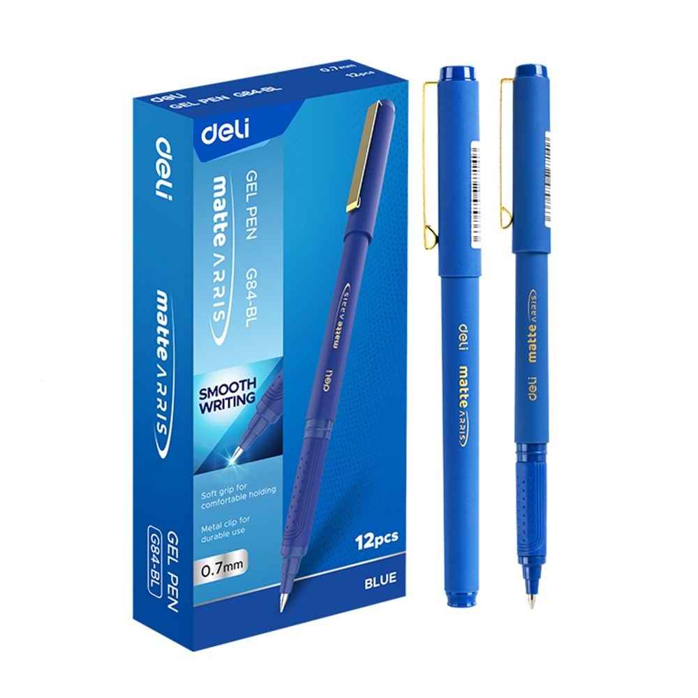 Deli Matte Jel Kalem 0.7 mm Mavi