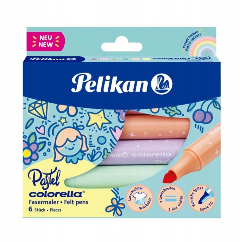 Pelikan Colorella Pastel 411 Jumbo Keçeli Kalem 6 Lı