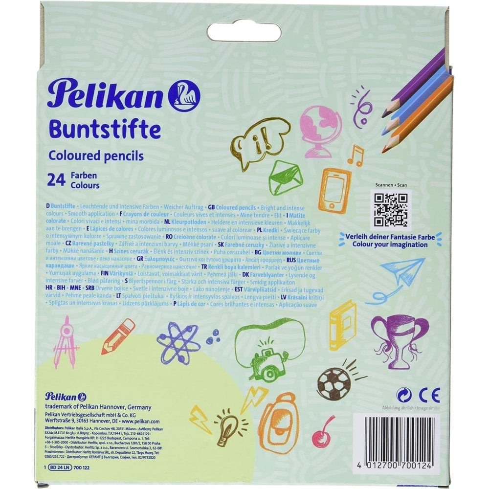 Pelikan Kuru Boya Kalemi Üçgen 24 Lü Kutu