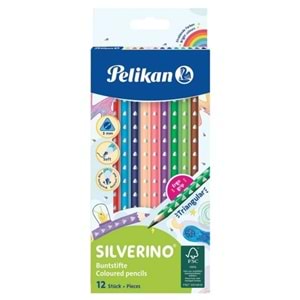 Pelikan Silverino Üçgen Kuru Boya Kalemi 12 Li