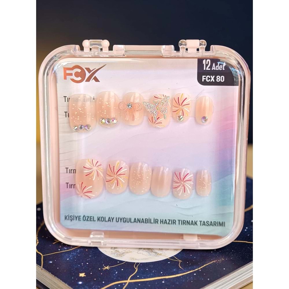 Desenli Takma Tırnak 12 Li FCX-80 (ASORTİ)