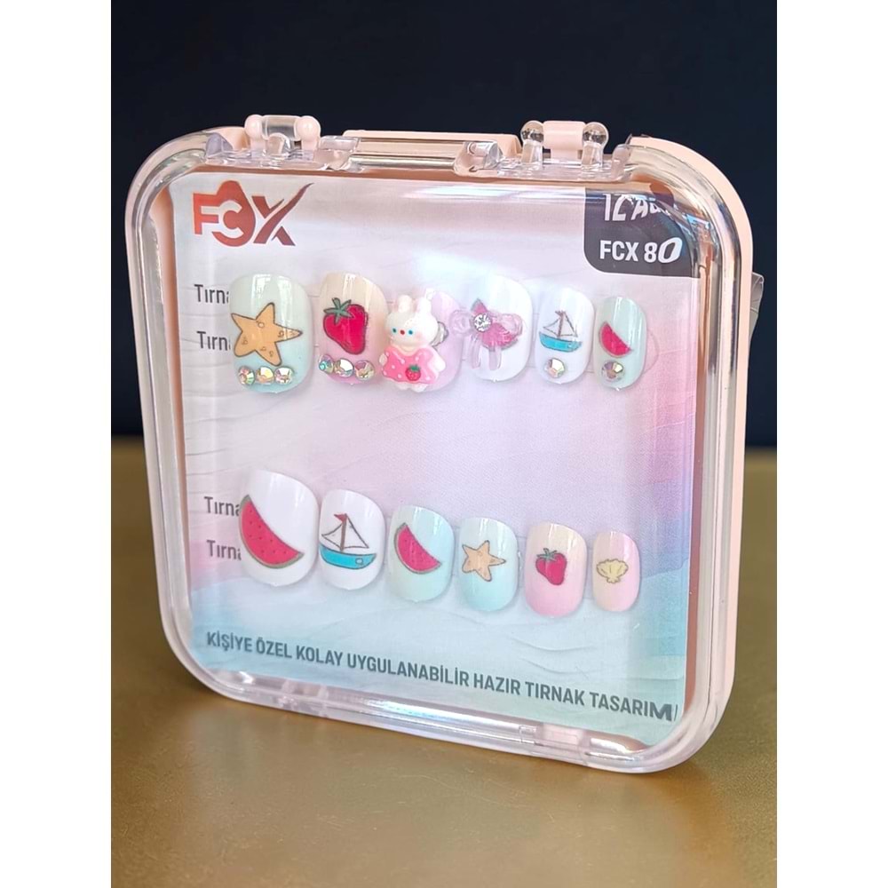 Desenli Takma Tırnak 12 Li FCX-80 (ASORTİ)