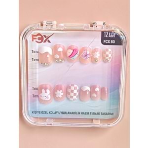 Desenli Takma Tırnak 12 Li FCX-80 (ASORTİ)