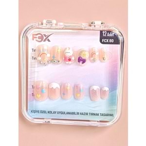 Desenli Takma Tırnak 12 Li FCX-80 (ASORTİ)