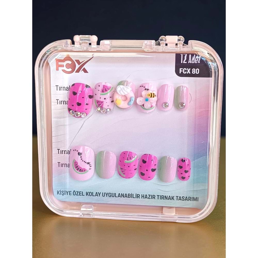 Desenli Takma Tırnak 12 Li FCX-80 (ASORTİ)