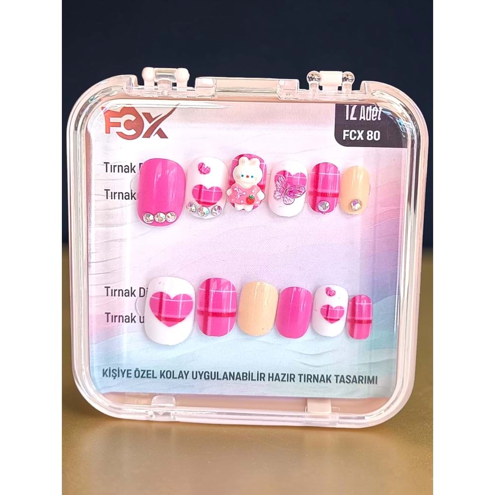 Desenli Takma Tırnak 12 Li FCX-80 (ASORTİ)