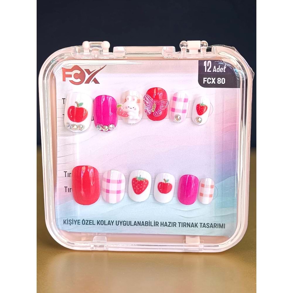 Desenli Takma Tırnak 12 Li FCX-80 (ASORTİ)