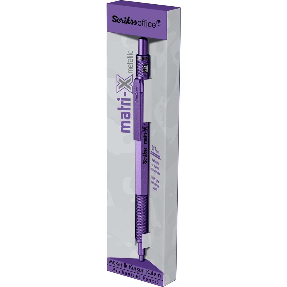 Scrikss Matri-x Mekanik Versatil Kalem 0.7 mm Metalik Mor