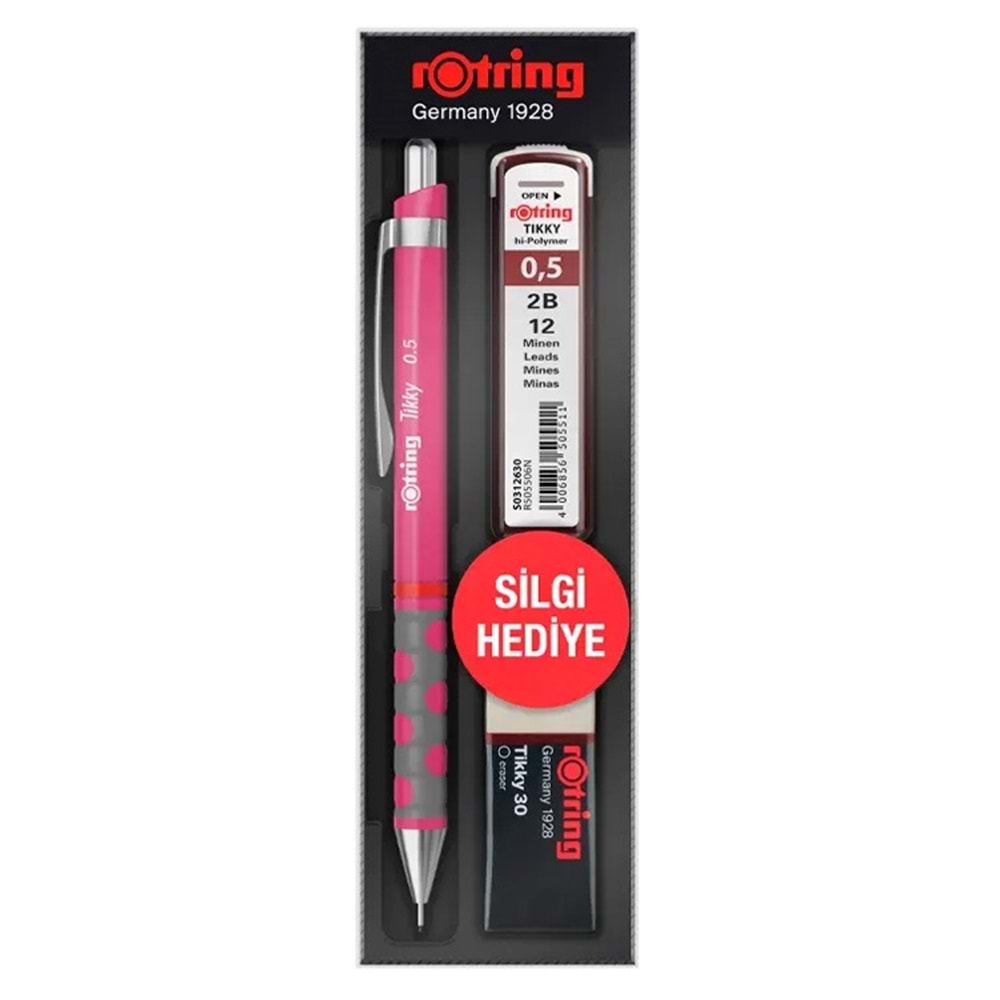 Rotring Tikky Rd 0.5+Min Silgi Hediyeli - Ahududu Pembe