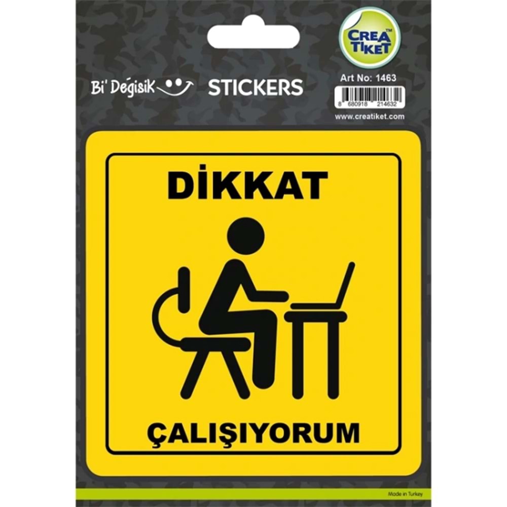 Bi Değişik Sticker Dikkat Çalışıyorum