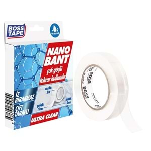 Boss Tape Nano Çift Taraflı Bant 19 mm x 3 mt.
