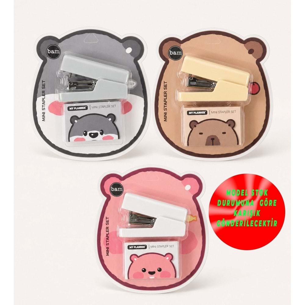 Ayıcık Temalı Mini Zımba ve Zımba Teli Set 24/6