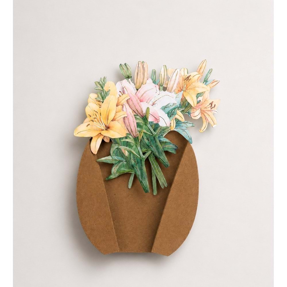 Çiçek Buketi Scrapbook Kağıdı 8 Adet