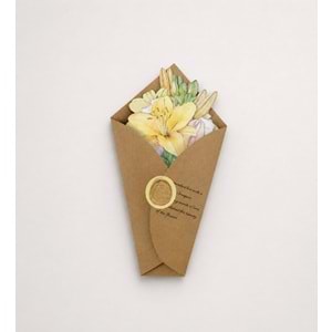 Çiçek Buketi Scrapbook Kağıdı 8 Adet