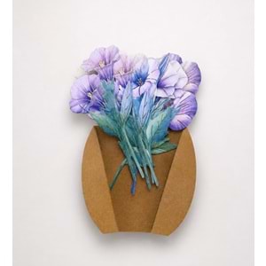 Çiçek Buketi Scrapbook Kağıdı 8 Adet