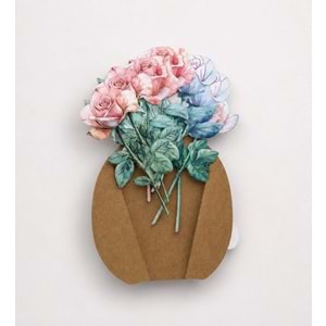 Çiçek Buketi Scrapbook Kağıdı 8 Adet