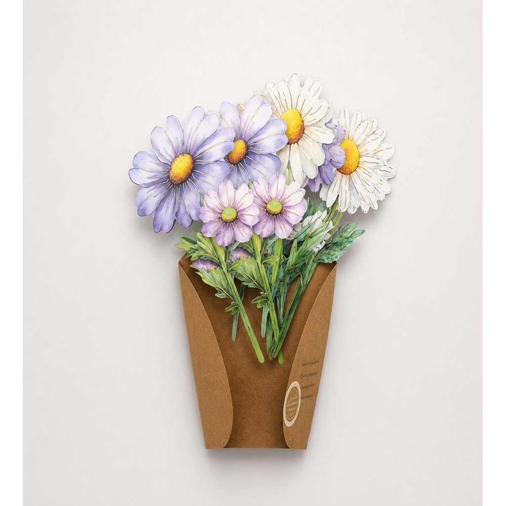 Çiçek Buketi Scrapbook Kağıdı 8 Adet
