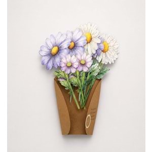 Çiçek Buketi Scrapbook Kağıdı 8 Adet