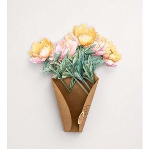 Çiçek Buketi Scrapbook Kağıdı 8 Adet