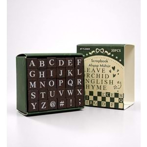Ahşap Harf Scrapbook Mühür Seti