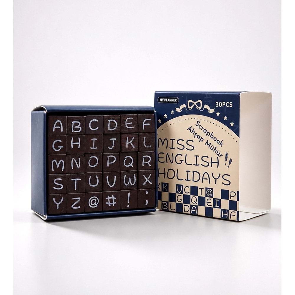 Ahşap Harf Scrapbook Mühür Seti