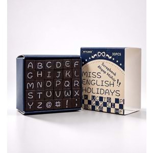 Ahşap Harf Scrapbook Mühür Seti