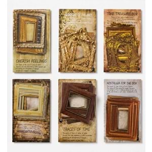 Nostaljik Çerçeve Scrapbook Süsleme Kağıt Seti 30 Lu