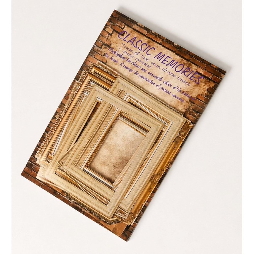 Nostaljik Çerçeve Scrapbook Süsleme Kağıt Seti 30 Lu
