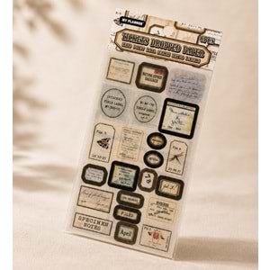 Retro Etiket Scrapbook Sticker Seti 6 Sayfa