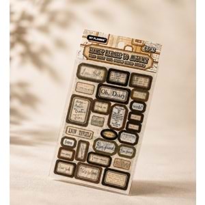 Retro Etiket Scrapbook Sticker Seti 6 Sayfa