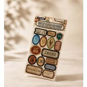 Retro Etiket Scrapbook Sticker Seti 6 Sayfa